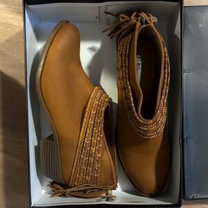 BCBGeneration Women's Brown Ankle Booties with Braided Detail